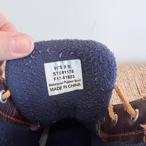 Sperry Topsider Boots Saltwater Duck Boots Women Size 9 Winter Rain Leather - Picture 5 of 9